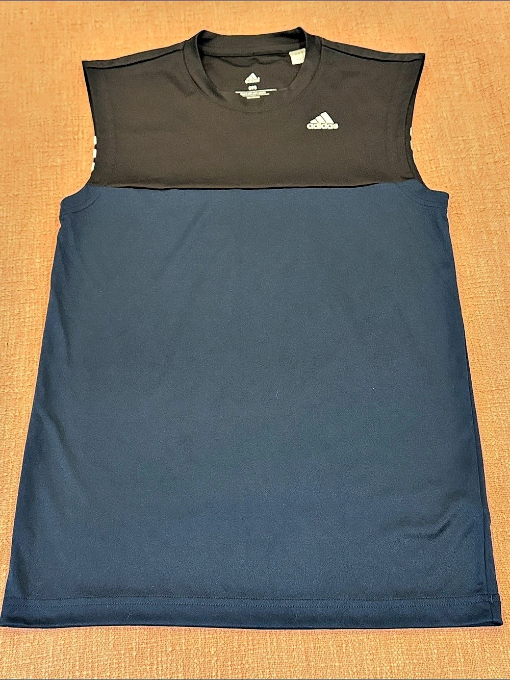 adidas Basemid SL T Dd Striped Athletic Jersey in Blue & Black